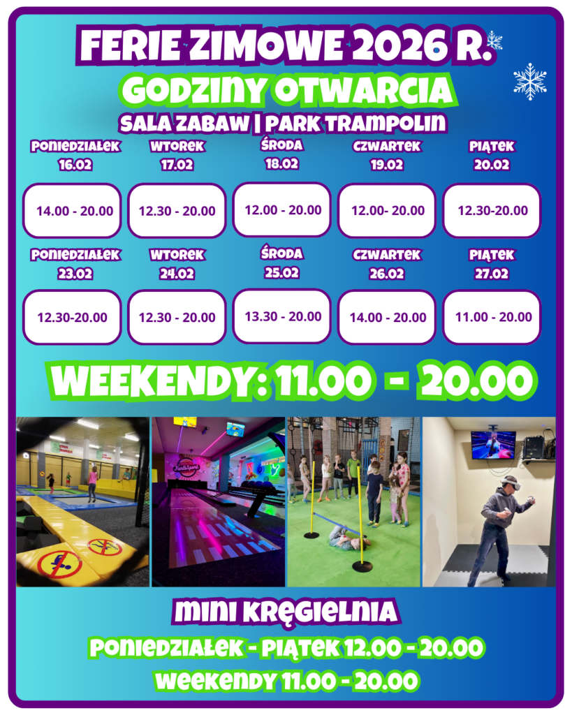 Godziny otwarcia w ferie zimowe