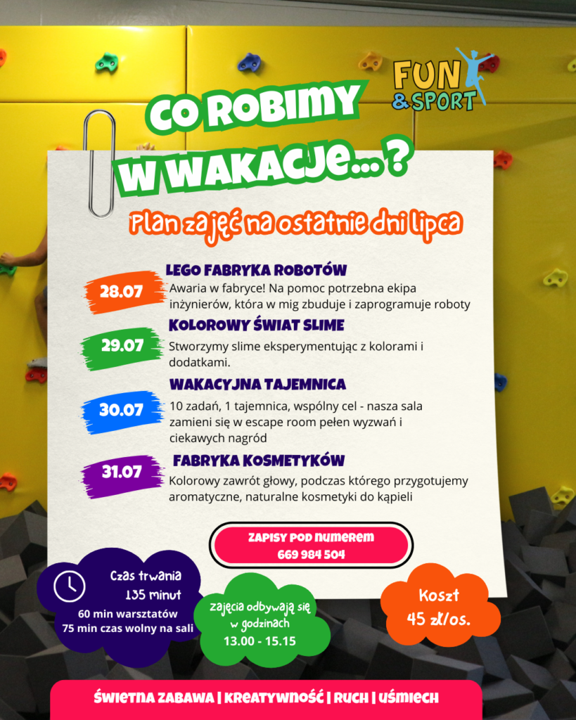 Letnie warsztaty w FUN&SPORT